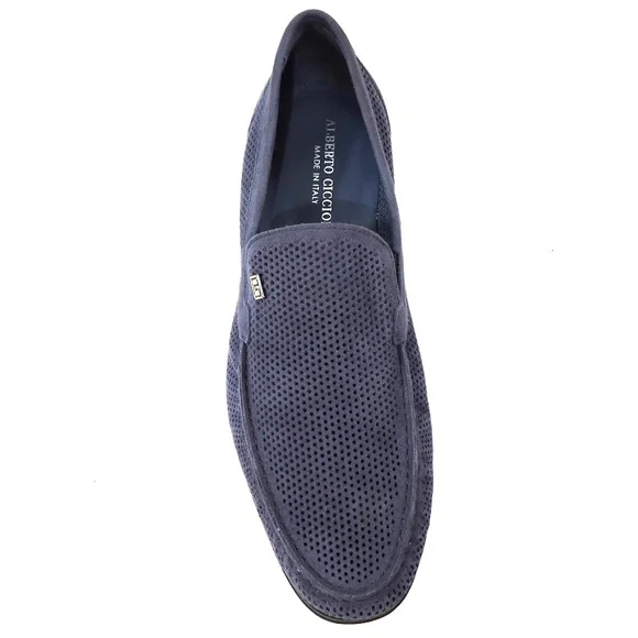 ALBERTO CICCIOLI 🇮🇹 MEN'S BLUE SUEDE COMFORT SUMMER LOAFERS - Picture 5 of 6